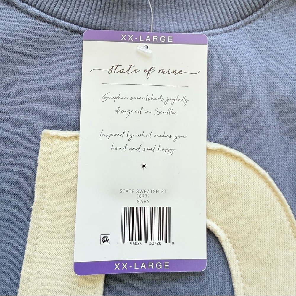 NWT-State of Mine Woman’s Big Timer State Sweatshirt Navy Idaho Sz XXL - Picture 7 of 10